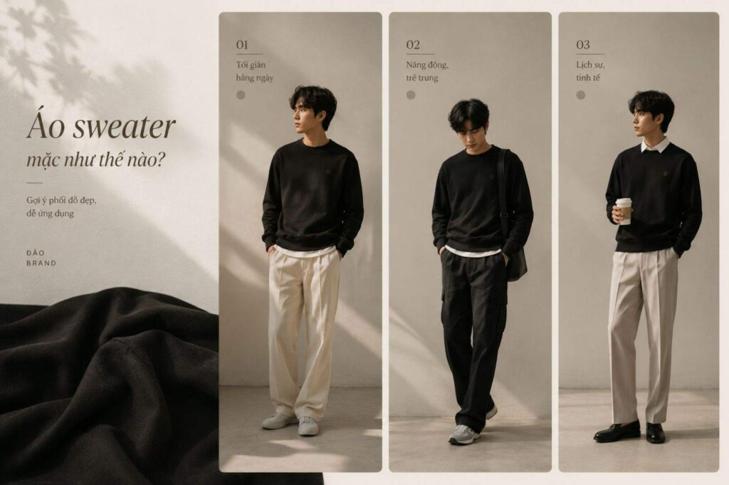 Áo sweater mặc như thế nào