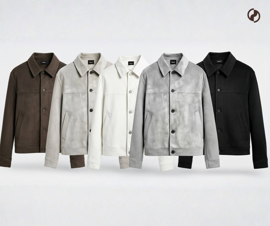 Áo jacket da lộn nhân tạo Đảo Brand